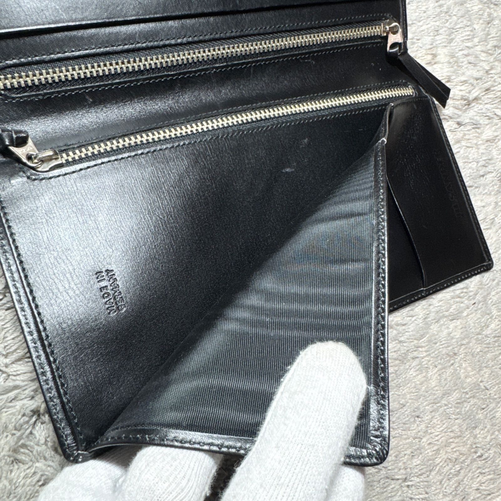 JIL SANDER ジルサンダー 長財布 本革 レザー ブラック - メルカリ