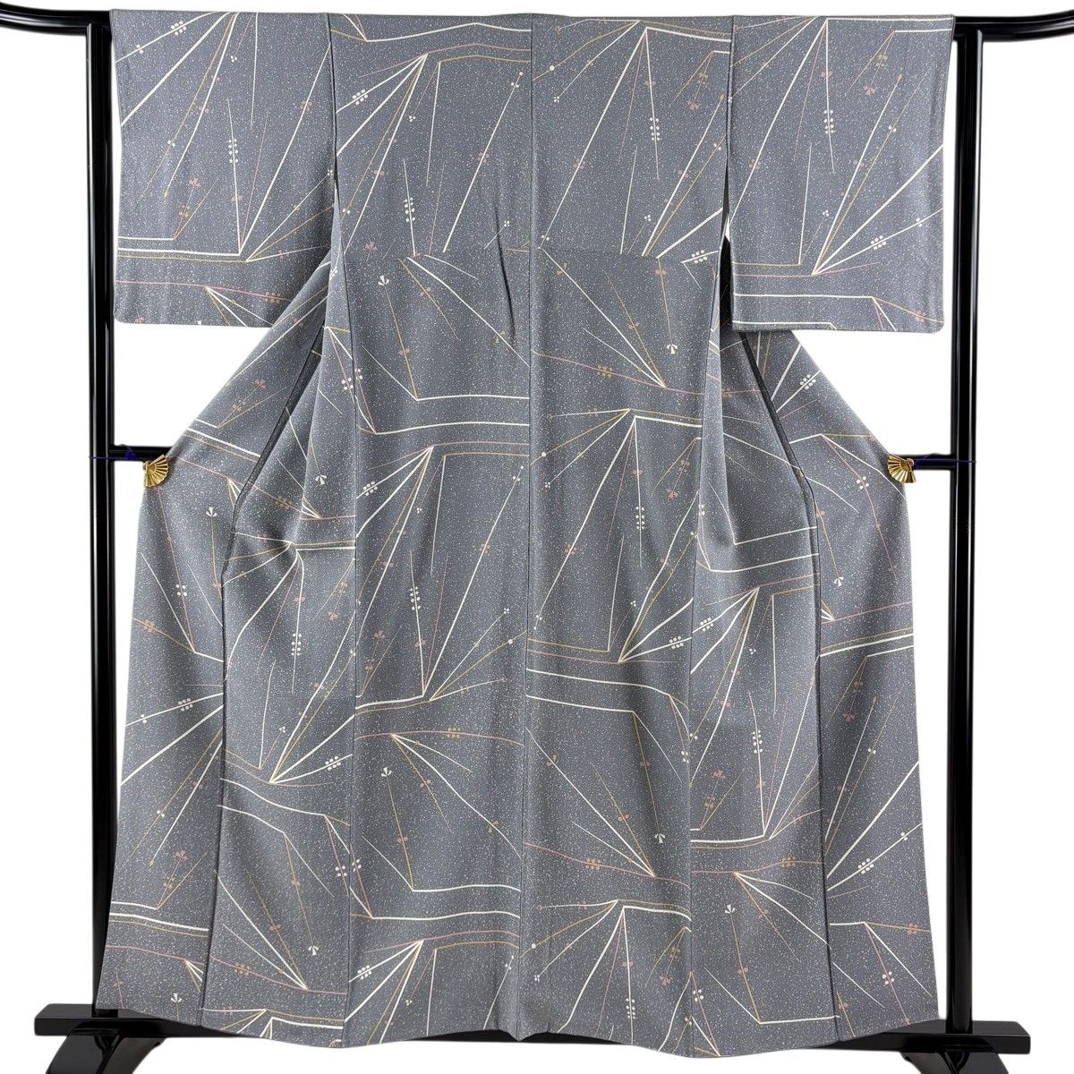 小紋 身丈156cm 裄丈64cm 正絹 名品 【中古】 美品】 小紋 身丈156cm 裄丈66cm M 薄物 縦絽 若松 桜 紫 正絹 名品