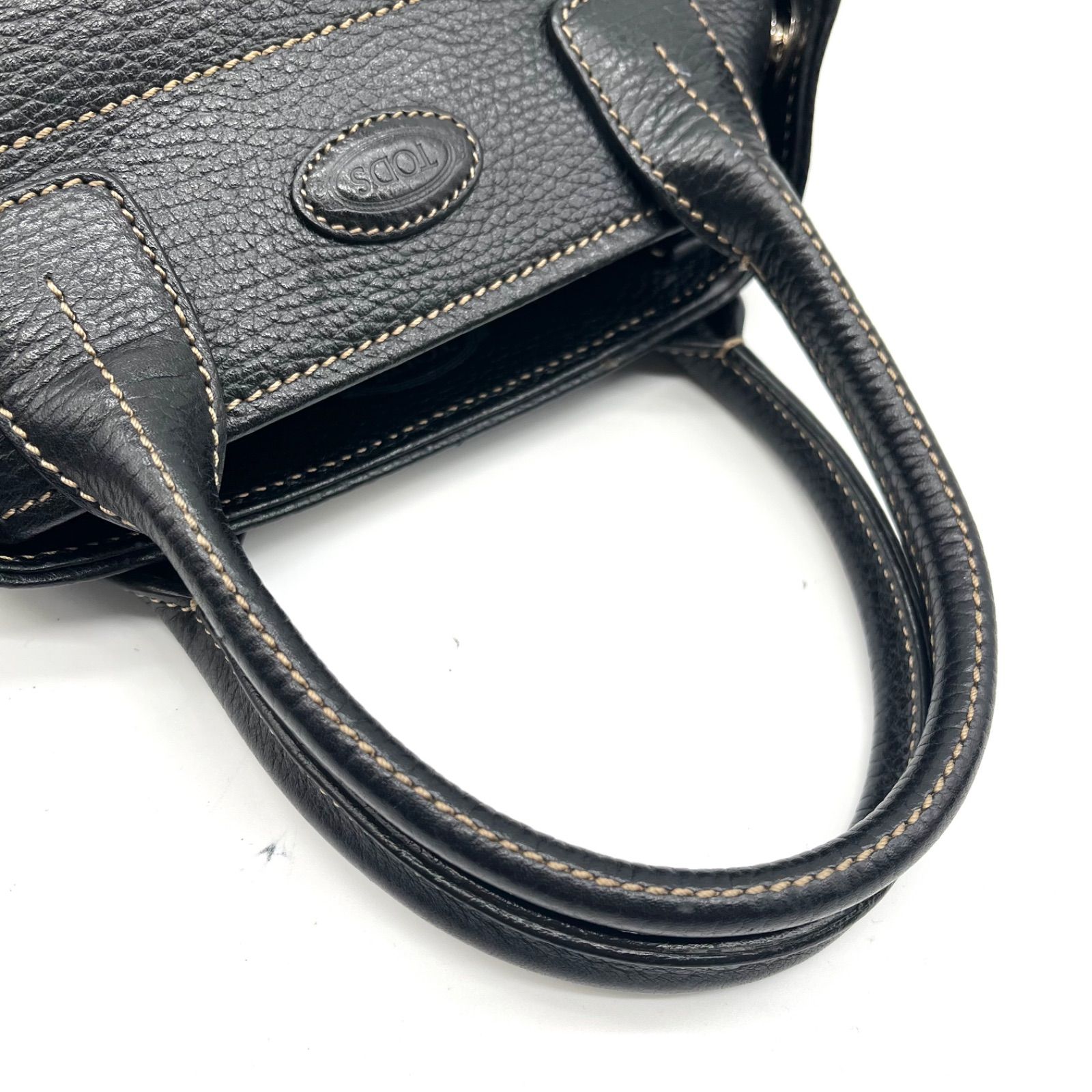 【極美品】トッズ レザー ハンドバッグ ショルダーバッグ 2WAY ブラック 極美品 使用数回◎TOD'S トッズ 2way ショルダーバッグ ミニ