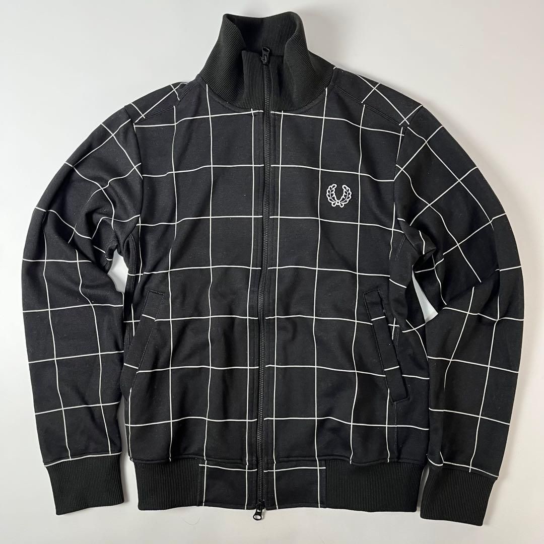 人気Lサイズ】FRED PERRY チェック柄 ロゴ刺繍 トラックジャケット