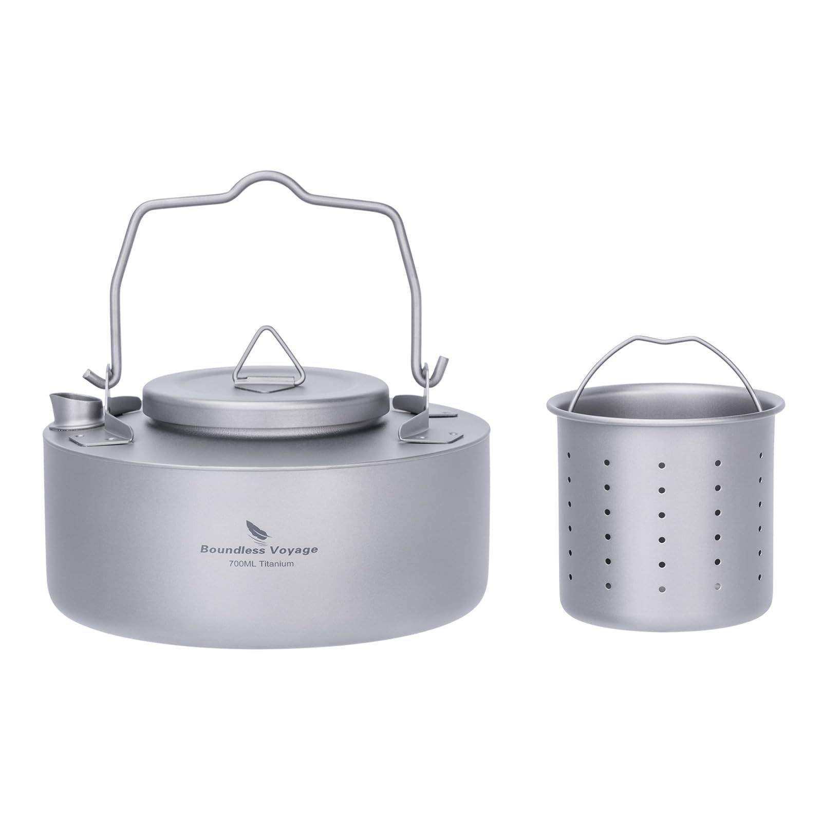 新品 Boundless Voyage チタンティーポット 急須 茶こし付き おしゃれ かわいい シンプル 700ml 直火 耐熱 軽量 サビない 茶具 お茶 ポットお家 事務所 持ち運びに便利 茶器 旅行ティーセット 割れない アウトドア キャンプ用品 チタ
