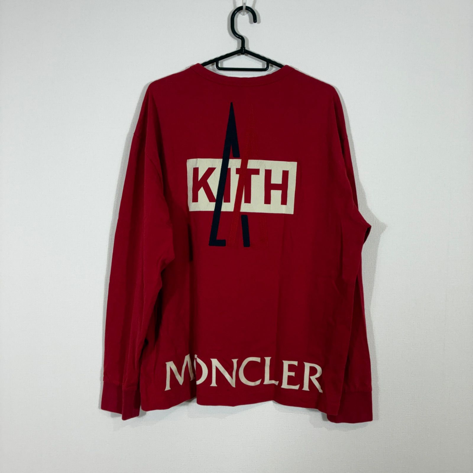 MONCLER モンクレール メッシュロゴ ロングTシャツ 長袖 レッド M MONCLER モンクレール メッシュロゴ ロングTシャツ 長袖 レッド M