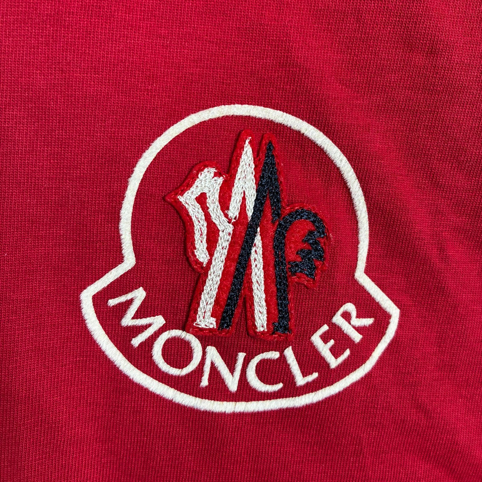 MONCLER モンクレール メッシュロゴ ロングTシャツ 長袖 レッド Mサイズ MONCLER モンクレール メッシュロゴ ロングTシャツ 長袖 レッド M