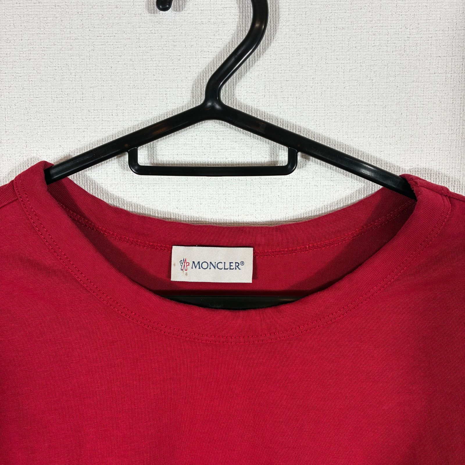MONCLER モンクレール メッシュロゴ ロングTシャツ 長袖 レッド M MONCLER モンクレール メッシュロゴ ロングTシャツ 長袖 レッド M