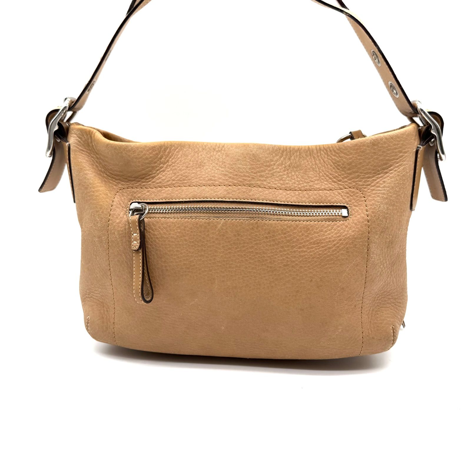 COACH y2k beige leather one shoulder bag unisex コーチ ワン 