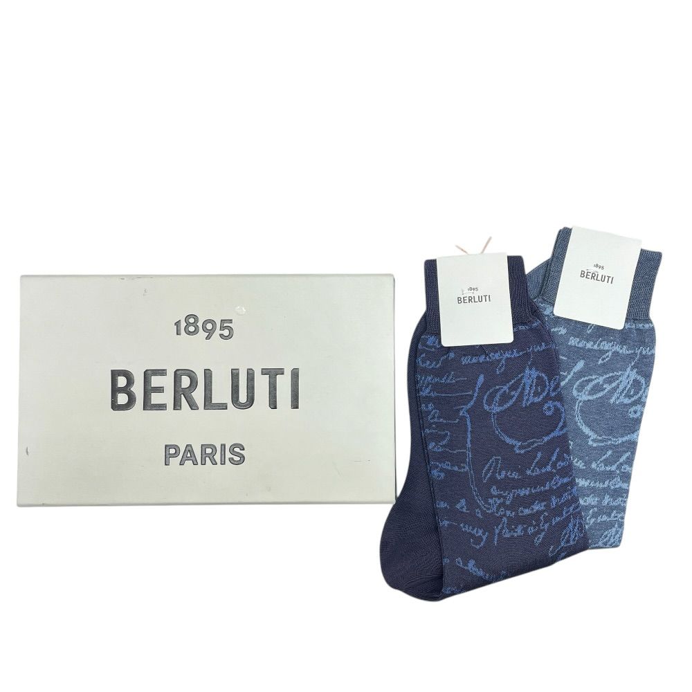 BERLUTI スクリット ソックス 2足セット ベルルッティ スクリット カリグラフィ ソックス くつ下 靴下 2足