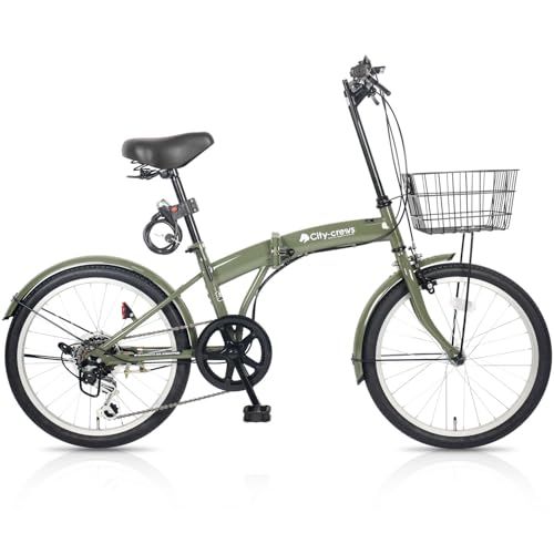 折りたたみ自転車 20インチ CC-10 外装6段変速ギア フロントライト 