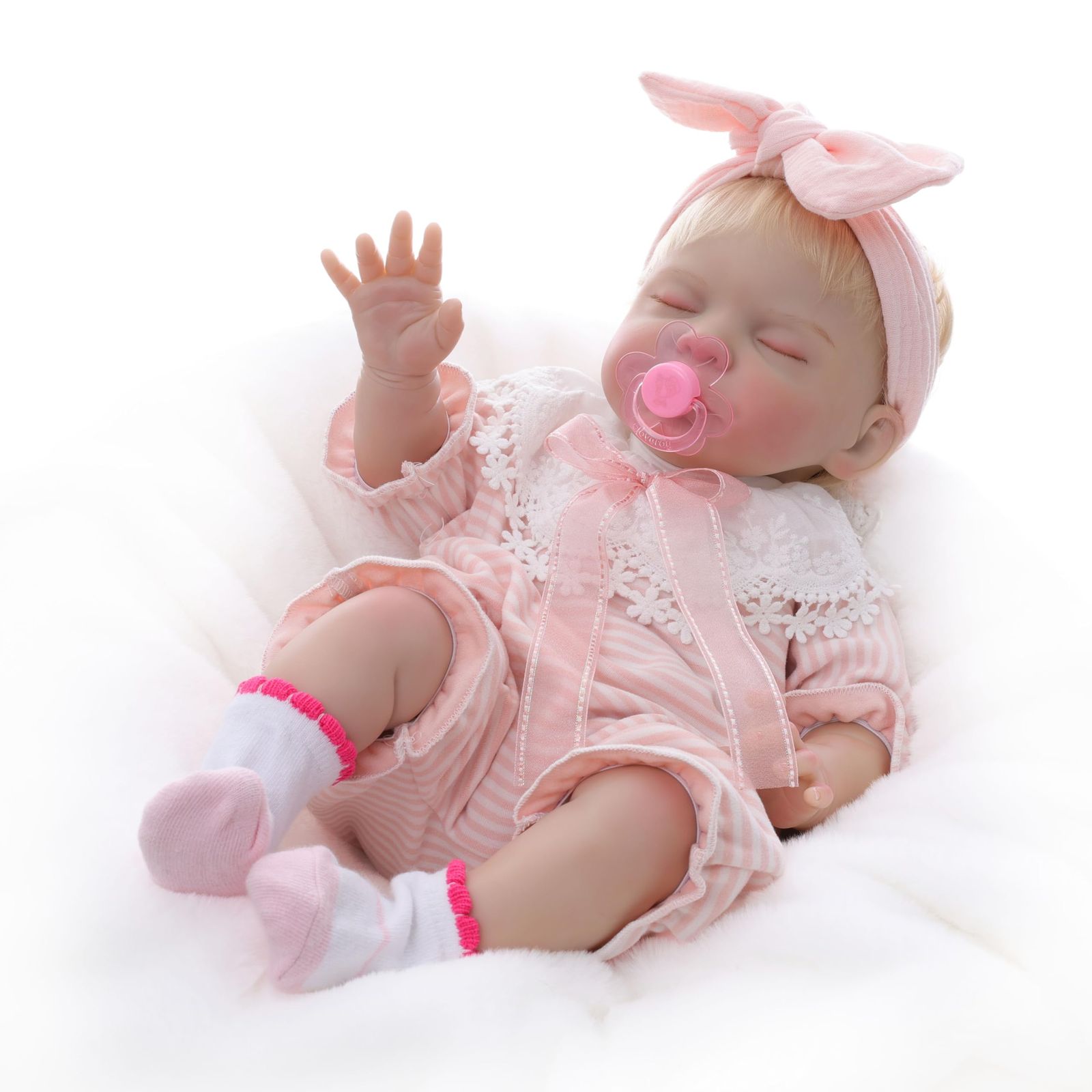 新品 Cloveray 赤ちゃん人形 22インチかわいいリボーンドール着替えが
