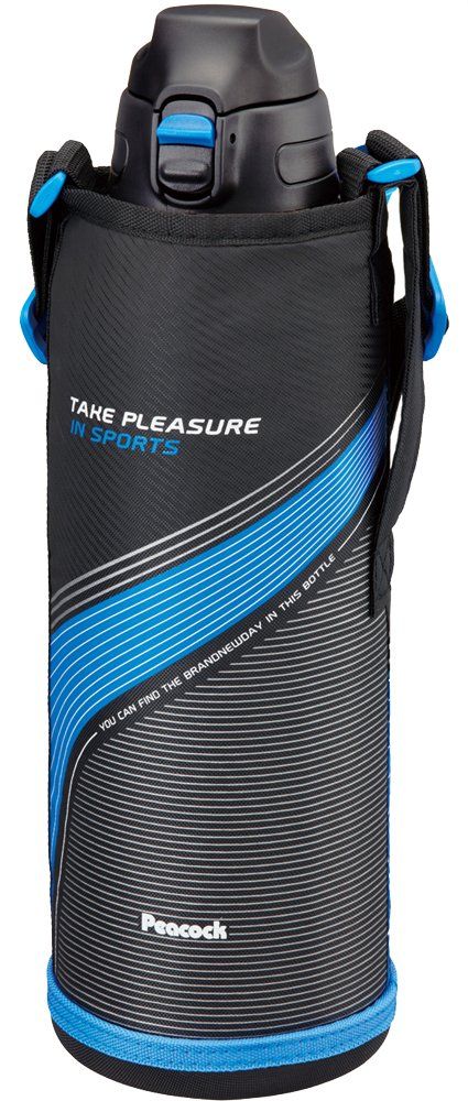 新品 ピーコック魔法瓶工業(The-peacock) ピーコック 水筒 ステンレスボトル ストレートドリンク (ポーチ付き) 1.5L ブルー AJC-F151A