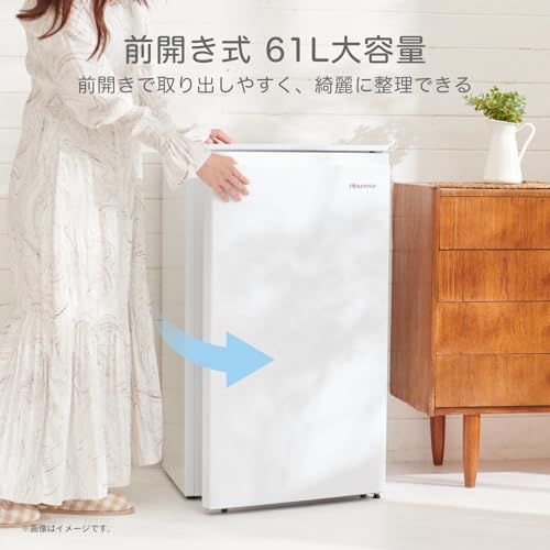 迅速に発送】ハイセンス 小型 冷凍庫 61L ホワイト 1ドア セカンド 