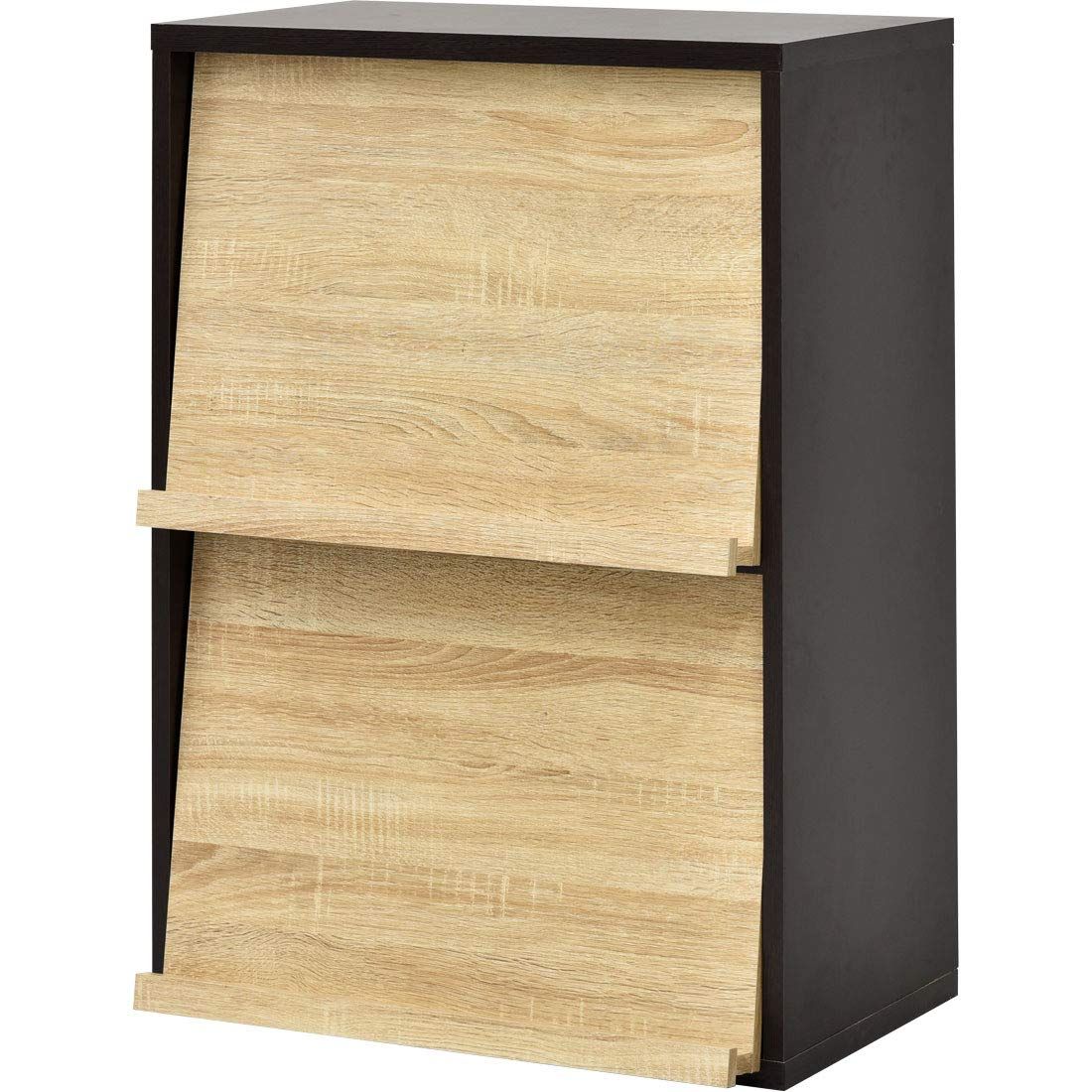 ワイエムワールド レコードラック 本棚 フラップ扉 2枚扉 ホワイト ツートンB 00-HN-DSP2as 8782a4cc