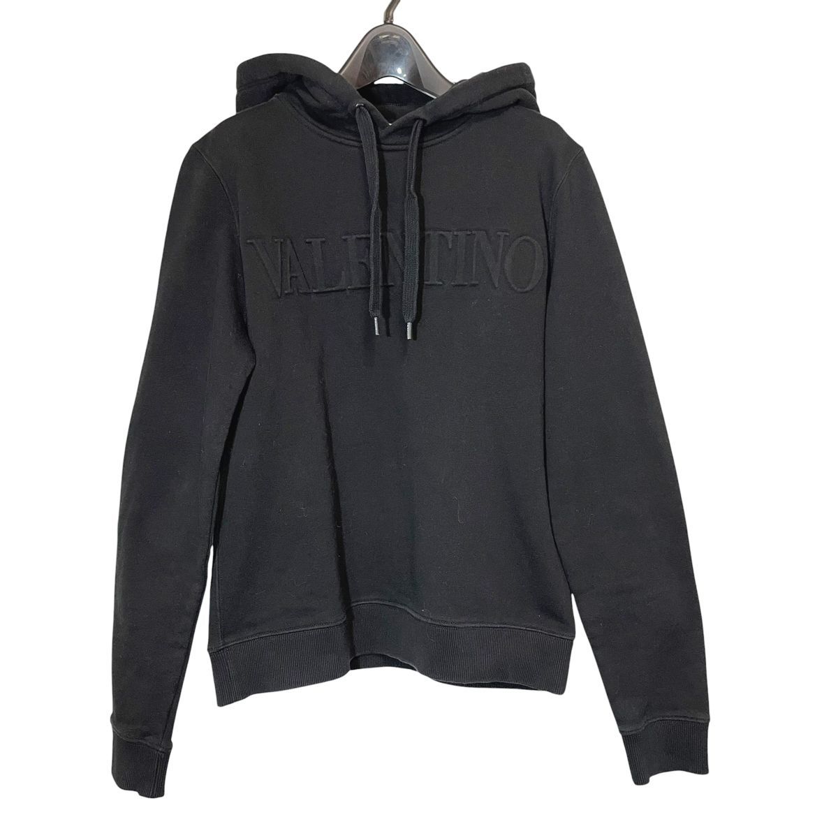 中古】VALENTINO ヴァレンティノ プルオーバーパーカー ブラック 