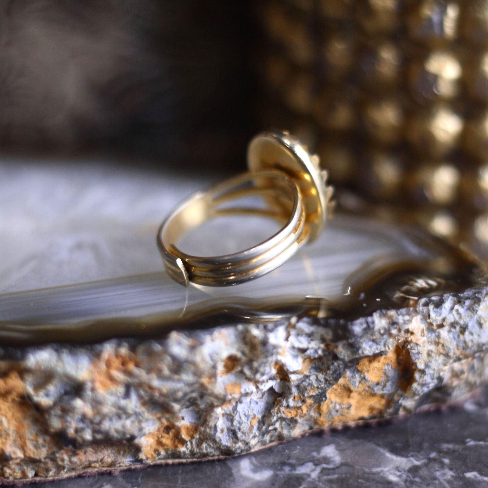 USA VINTAGE COLOR STONE DESIGN RING/アメリカ古着カラーストーン 