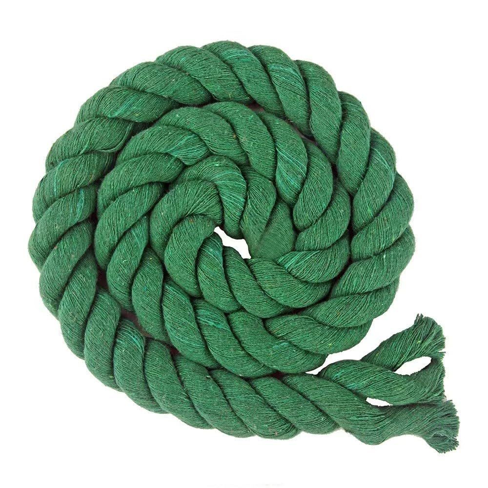 新品 カラー綿ロープ 直径8mm/10mm/12mm/20mm 綿ロープ3ツ打 10M/20M 柔らか 太い 手芸用 天然 コットンロープ 手作り インテリア 飾り DIY (ダークグリーン 20mm/10M)