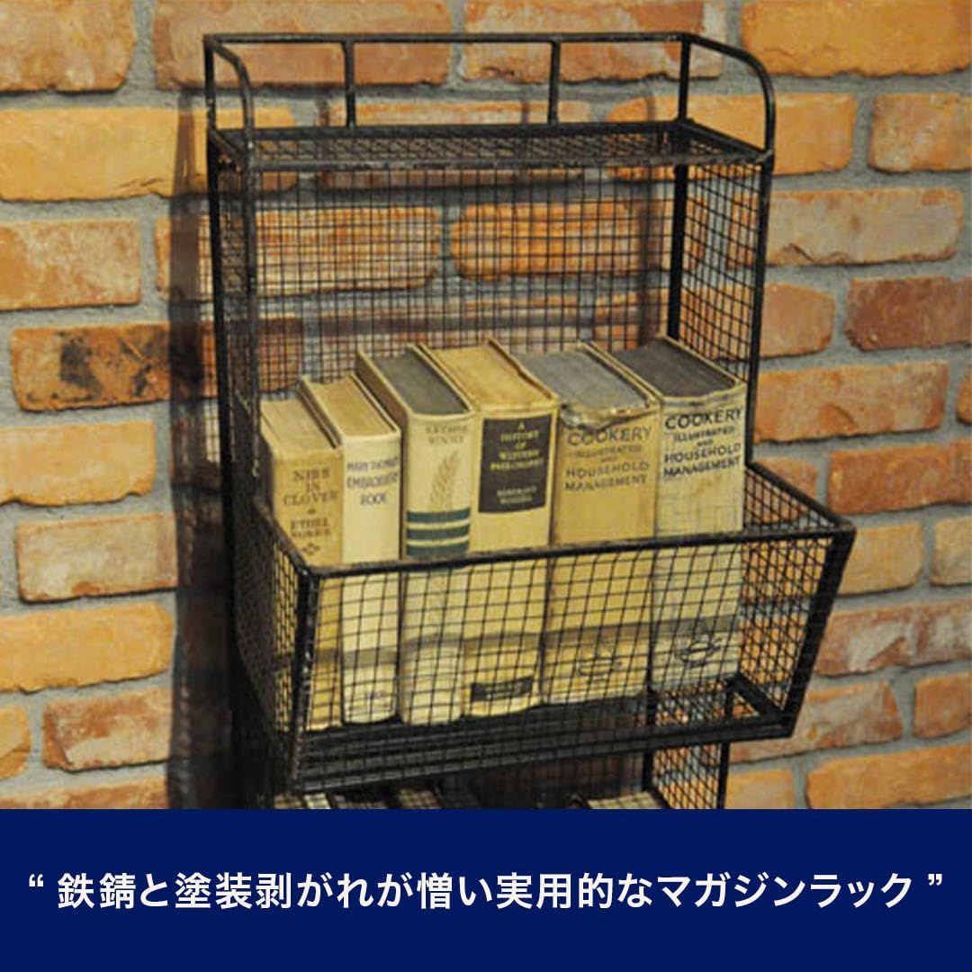 新品 ダルトン(Dulton) ワイヤーマガジンラック 鉄錆と塗装剥がれが 