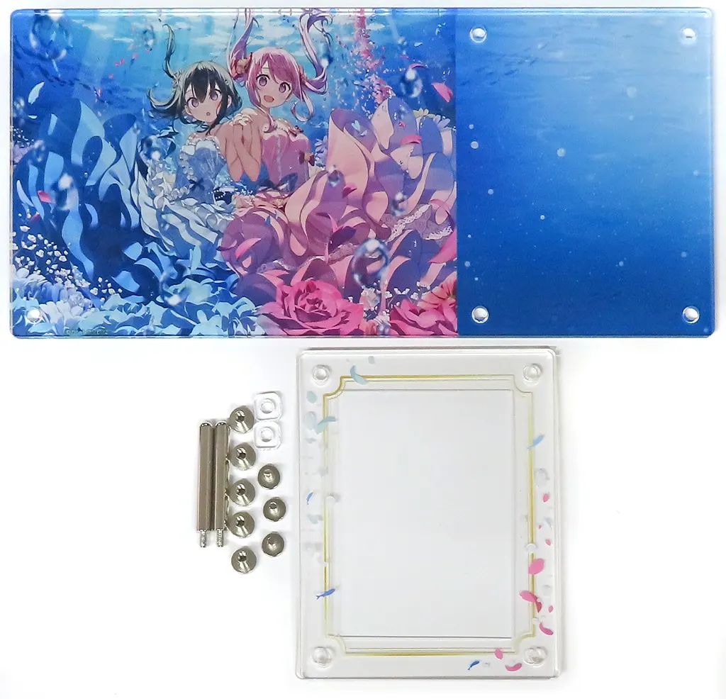 美品♪ WHBM 白い木蓮と鮮やかな青の配色が美しいブラックチュニック
