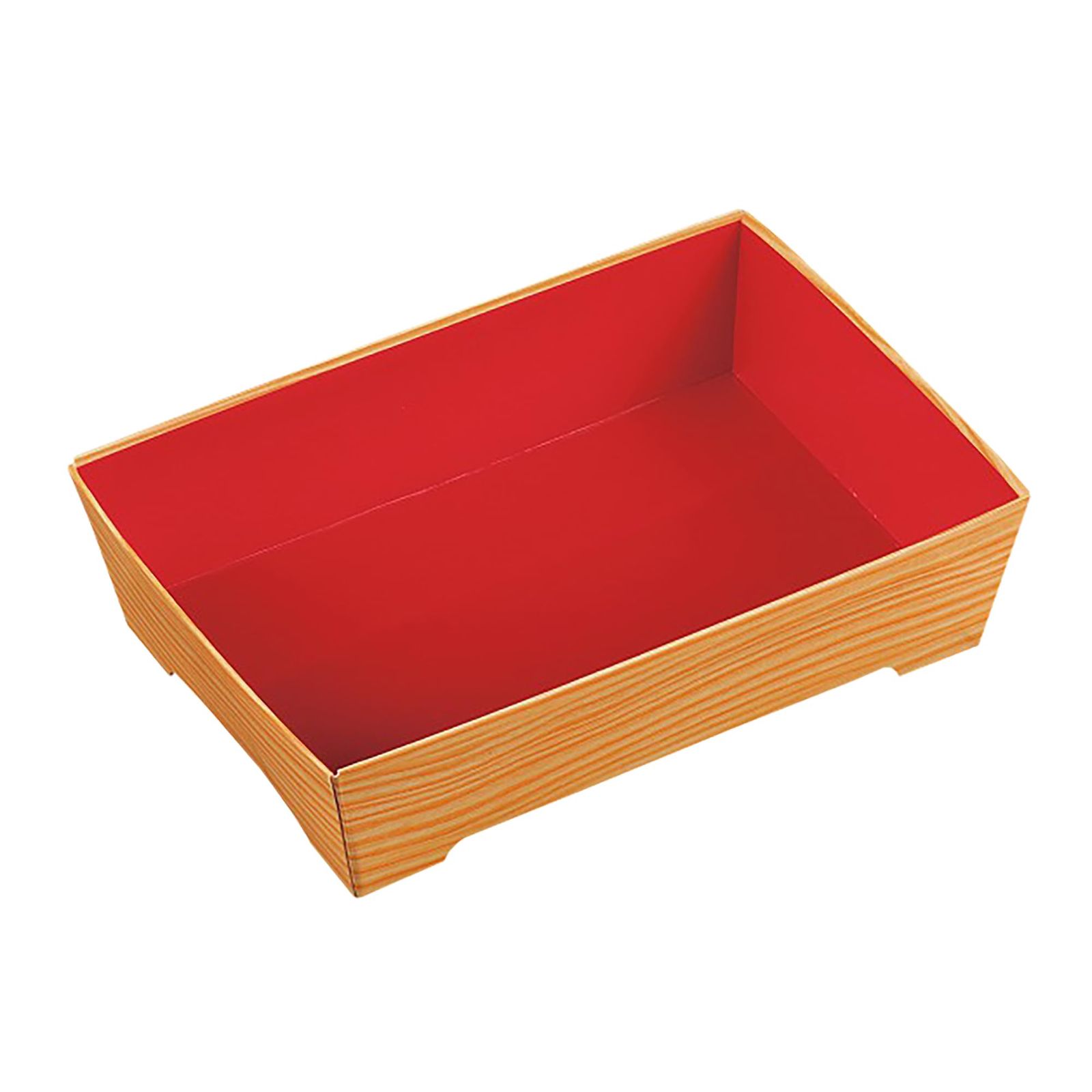 新品 中央化学 紙製容器 SKS 16-11(43) 赤-木曽 身 (162×112×43mm) 50枚入【蓋別売り】 テイクアウト・エコ・弁当・寿司・お重