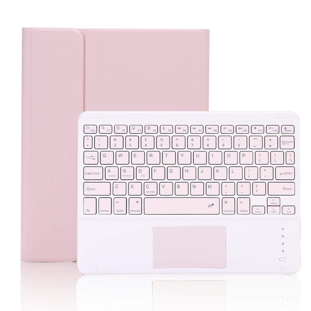 新品 iPad 9.7キーボードケース iPad第5/6世代/Pro9.7/Air2/Air兼用bluetoothキーボード付きケース タッチパッド搭載 ペンシル収納 スタンド機能 全面保護 ピンク