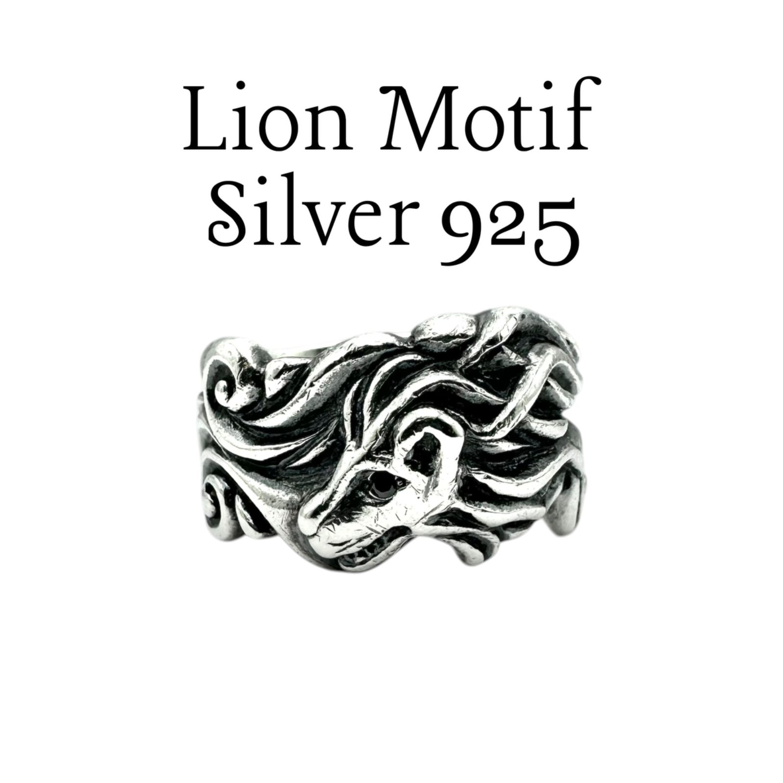 精巧な造形】ライオン 獅子 レオ Silver 925 刻印 90s Vintage Design 