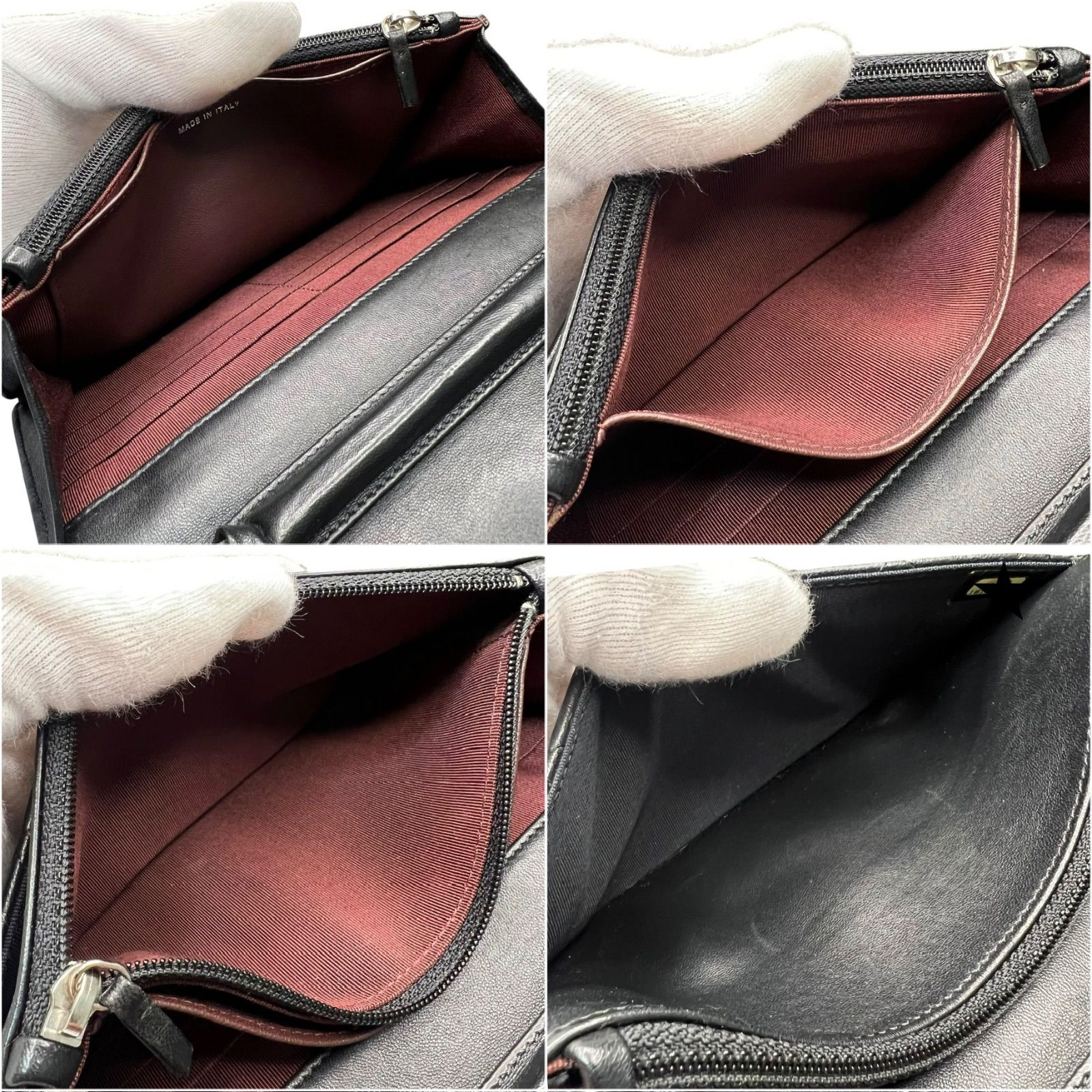 CHANEL シャネル ラムスキン マトラッセ チェーンウォレット 長財布 