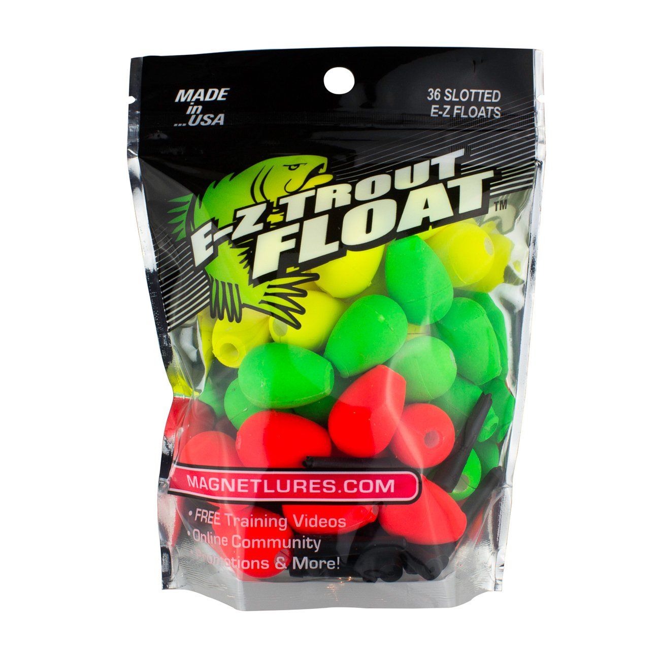 新品 Trout Magnet トラウト マグネット E-Z トラウト フロート フィッシング ボバー 簡単深さ調整 小さなルアーや餌のドリフトに最適 36個パック