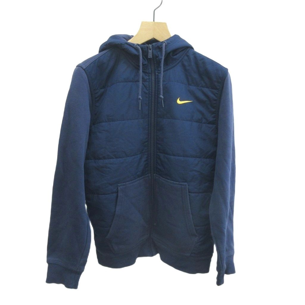 ナイキ NIKE パーカー M 紺 ネイビー 長袖 フード付き キルティング 