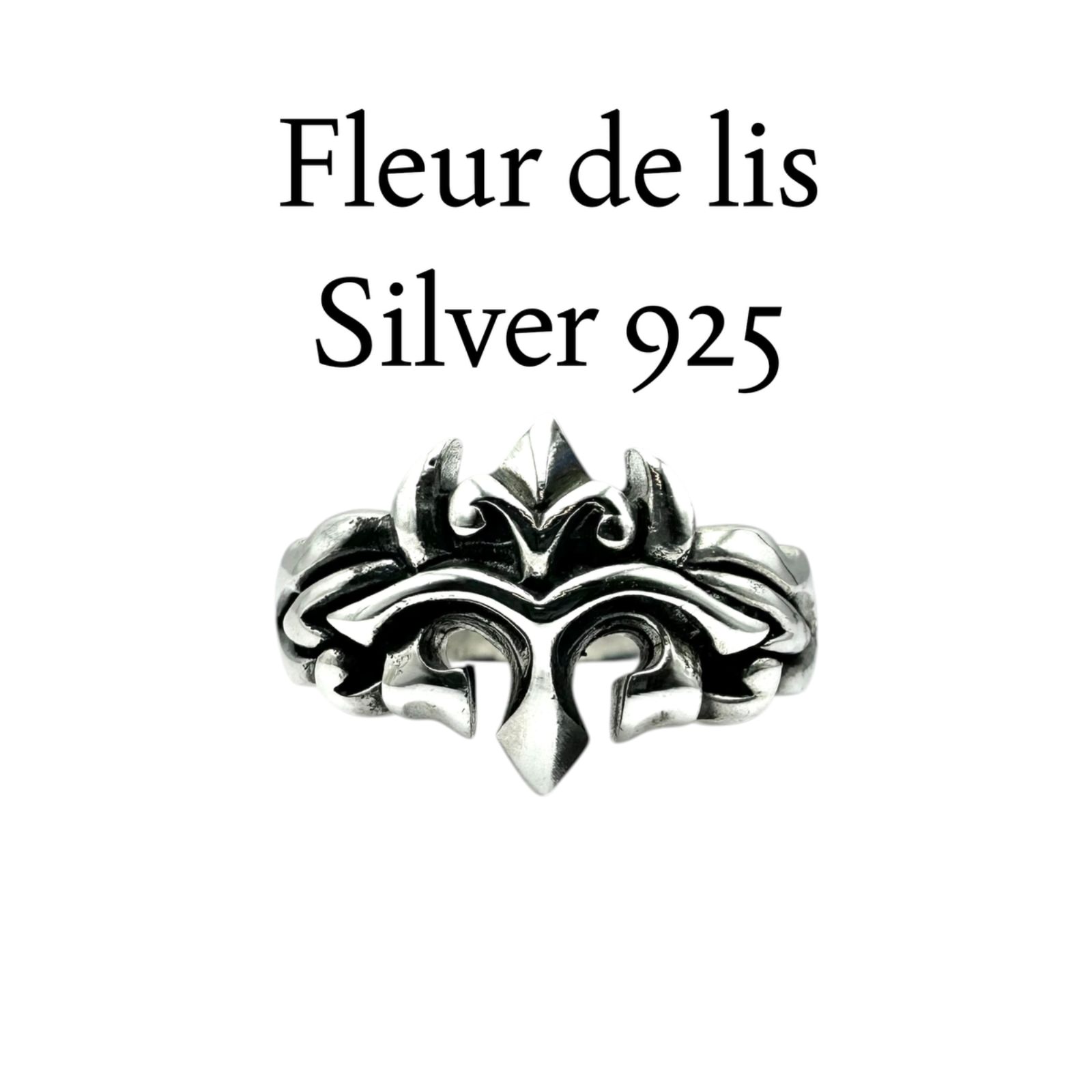 高潔の意匠】 フルール・ド・リス 百合 Silver 925 刻印 Vintage 