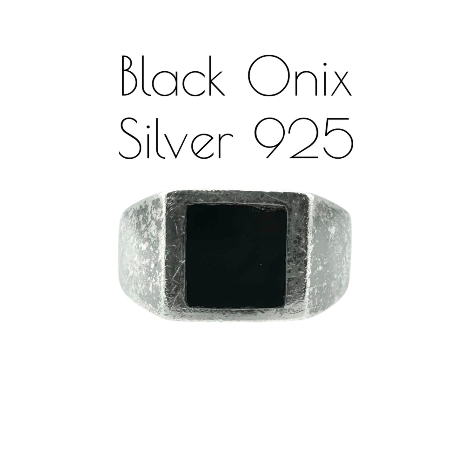 静謐な黒】ブラックオニキス シグネット Silver 925 刻印 00s Vintage