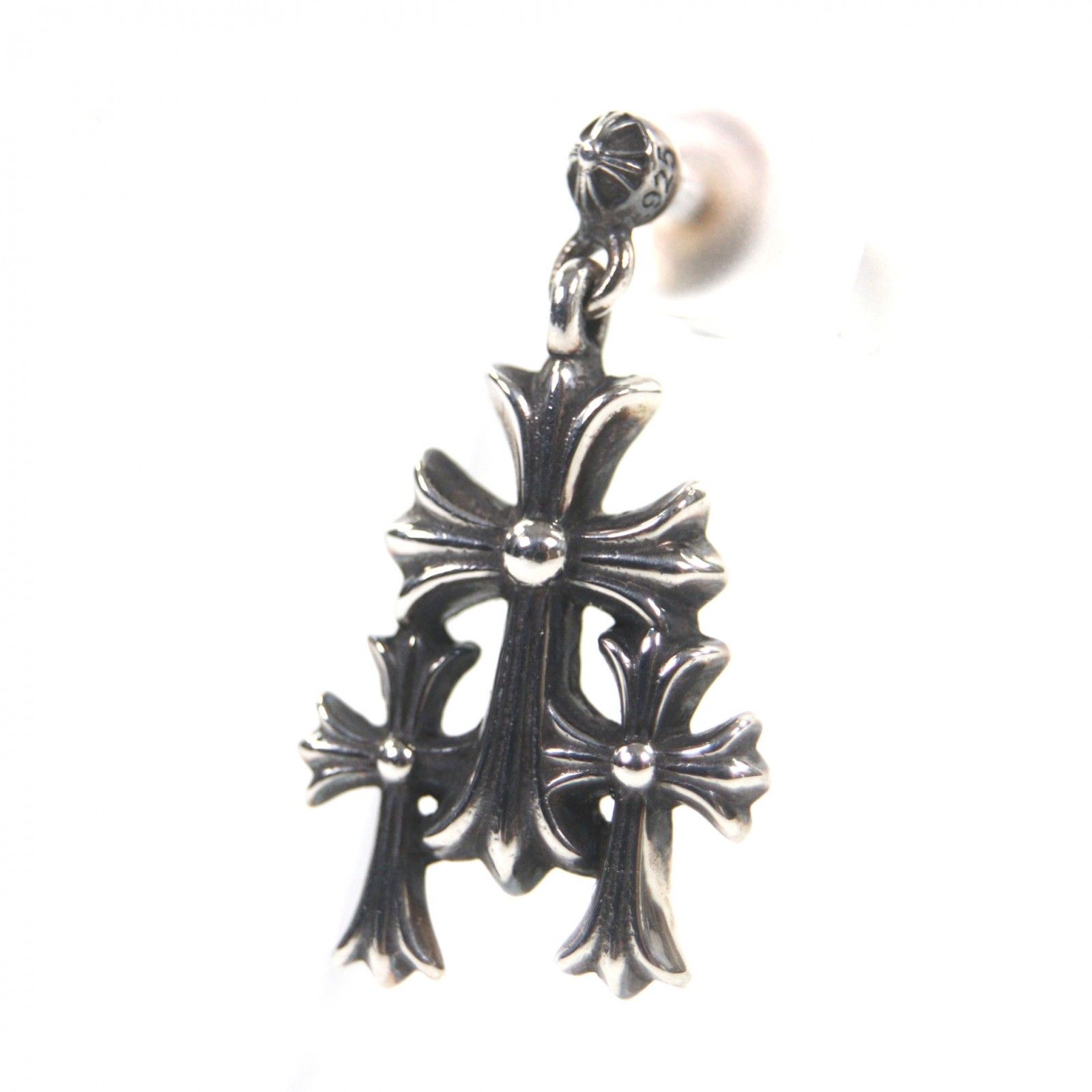 美品▽CHROME HEARTS クロムハーツ 3 CH CROSS DROP トリプルCHクロス 