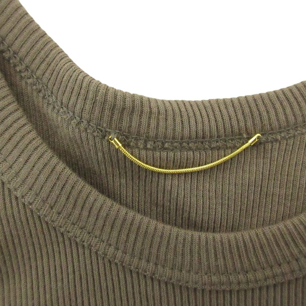 美品 24SS Deuxieme Classe ドゥーズィエムクラス rib new タンクトップ ノースリーブ カットソー カーキ レディース 古着 中古 USED 美品 24SS Deuxieme Classe ドゥーズィエムクラス rib new タンク