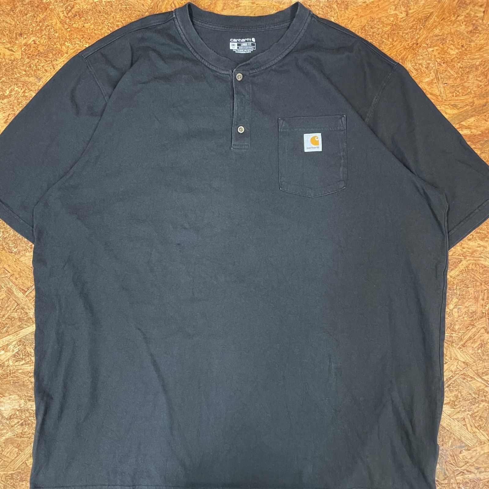 carhartt ヘンリーネック ポケットTシャツ 3XL ブラック カーハート 