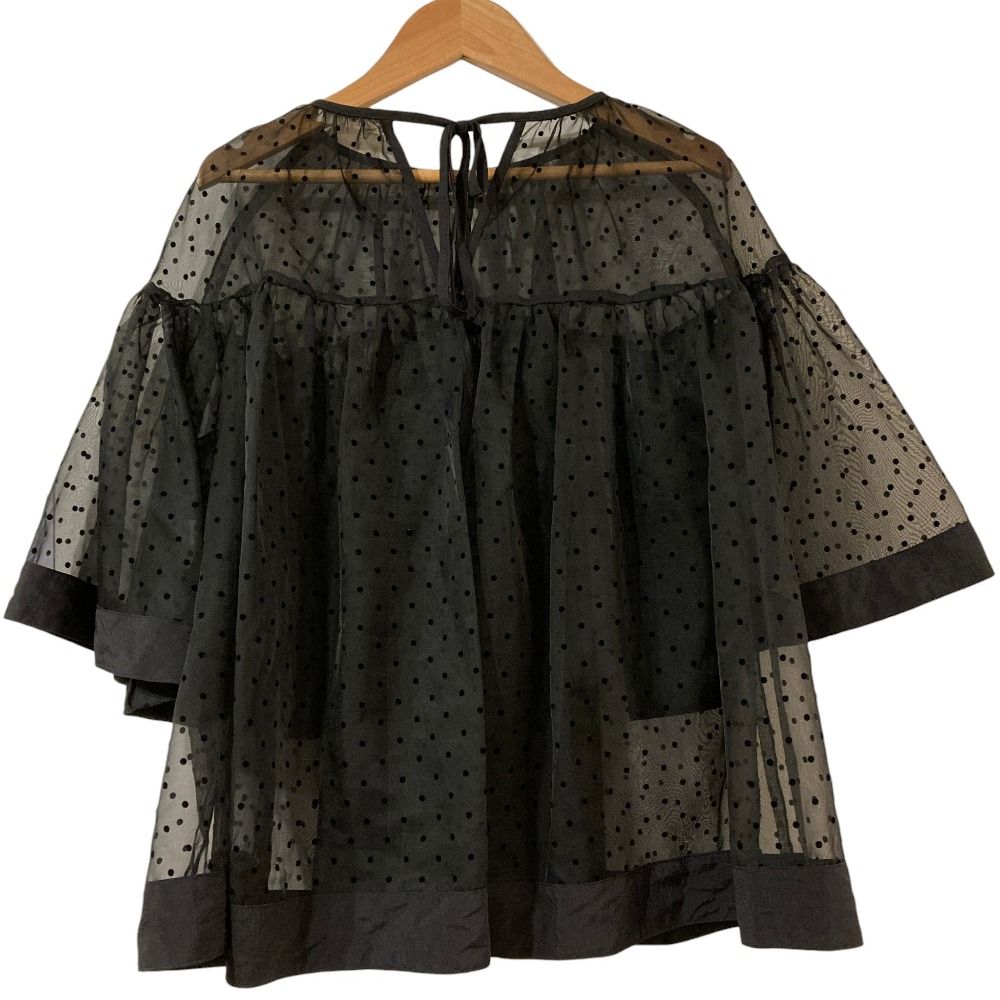 美品 yori ヨリ ドットオーガンジーブラウス YR1921-014SP サイズF