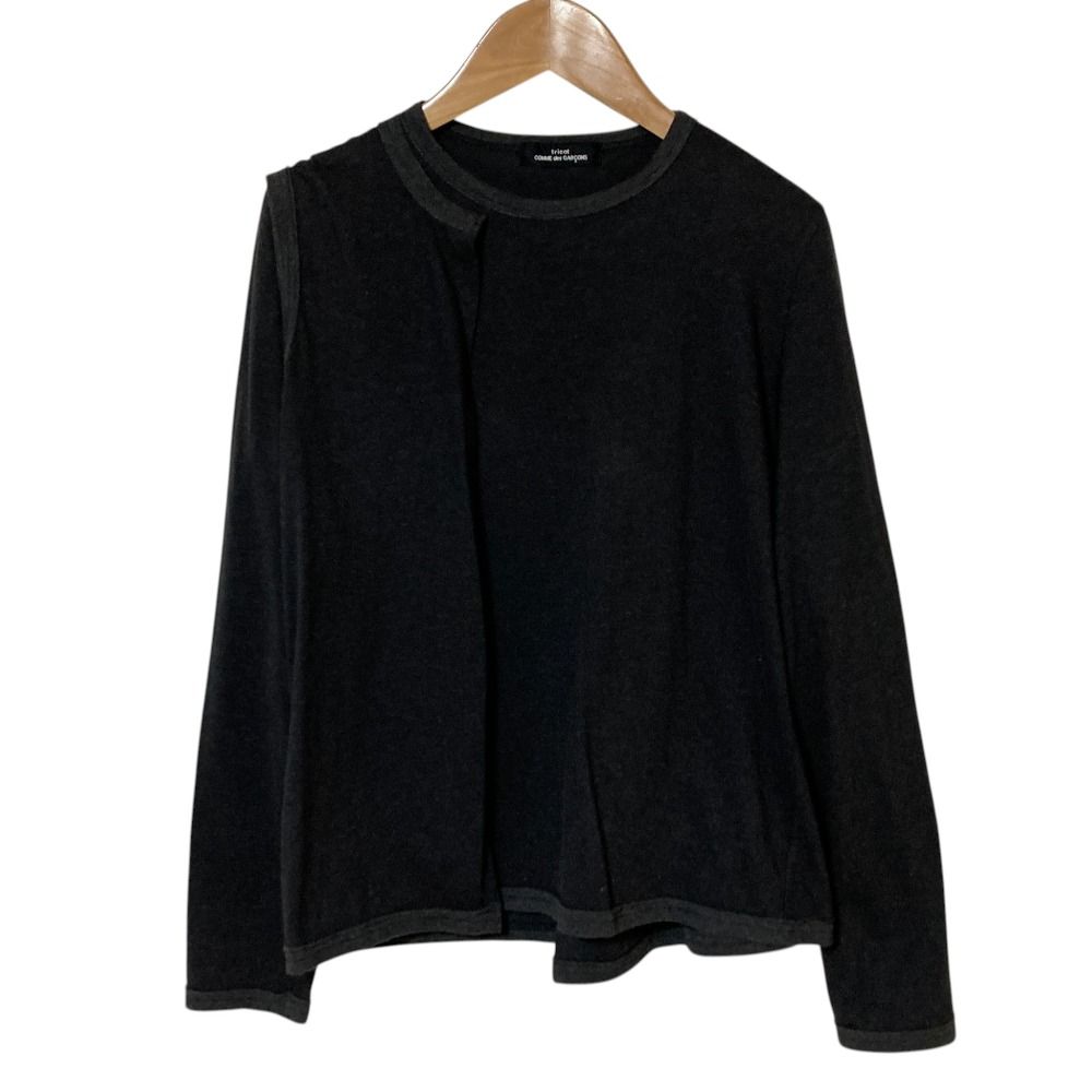 良品 tricot COMME des GARCONS トリココムデギャルソン AD2004 コットン レイヤード アンサンブル風 カットソー グレー レディース 古着 中古 USED 良品 tricot COMME des GARCONS トリココムデギャルソン AD2004