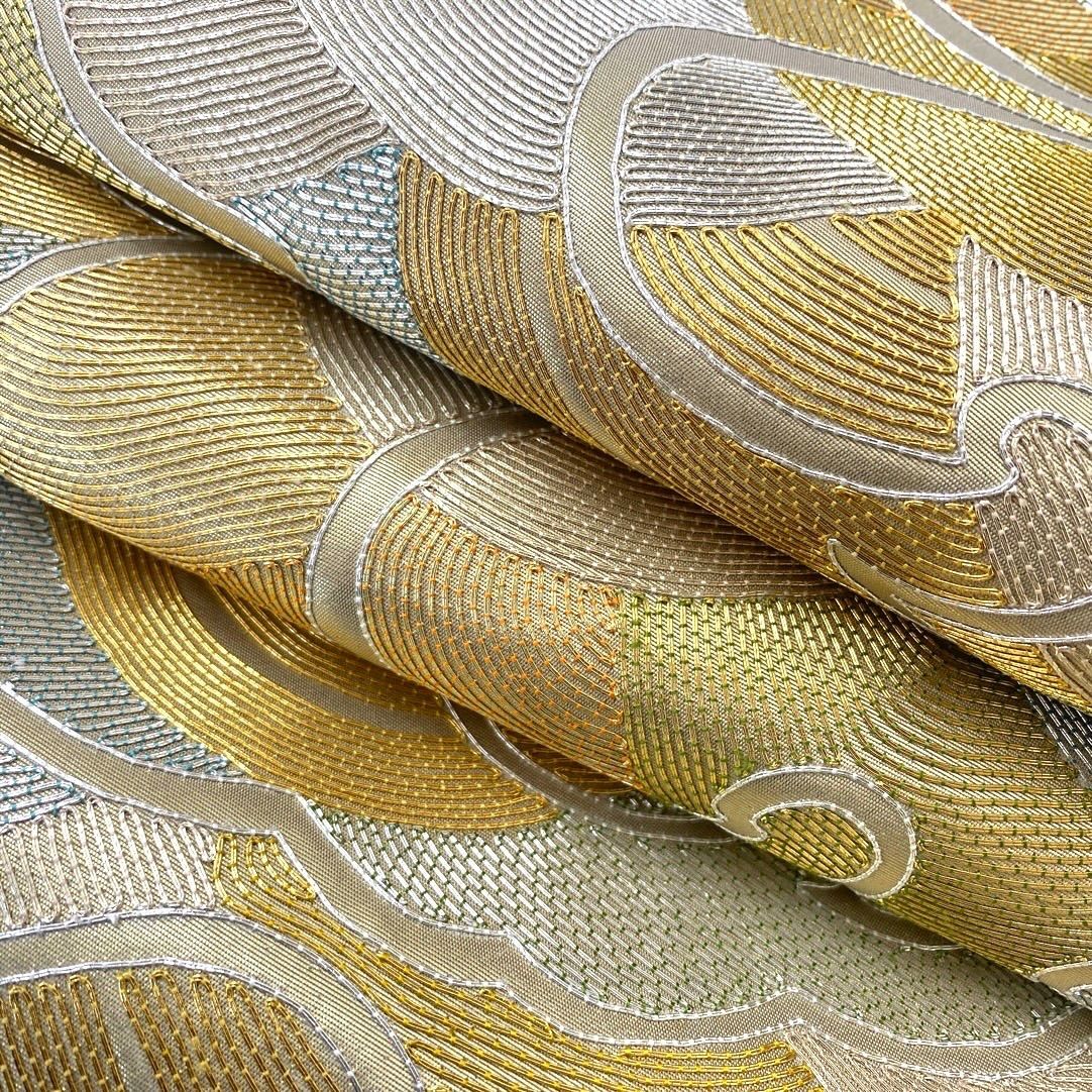 O0685 美品 逸品 豪華 総刺繍 金通し 正絹 袋帯 未使用品 逸品 豪華 総刺繍 正絹 色留袖 金駒刺繍 袋帯 正絹 長襦袢