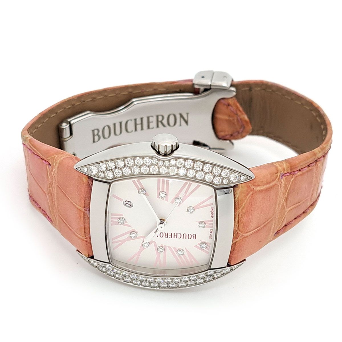 ブシュロン MEC メック ダイヤ オートマチック 自動巻き ステンレススティール レディース Boucheron 【中古】 【時計】 ブシュロン MEC メック ダイヤ オートマチック 自動巻き ステンレス