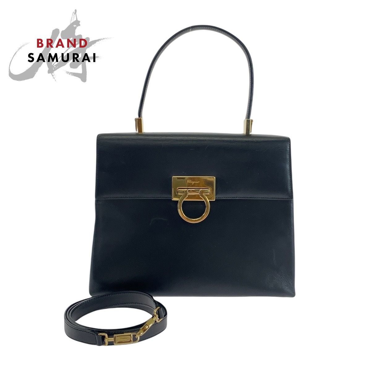 美品 Salvatore Ferragamo サルヴァトーレフェラガモ ガンチーニ 