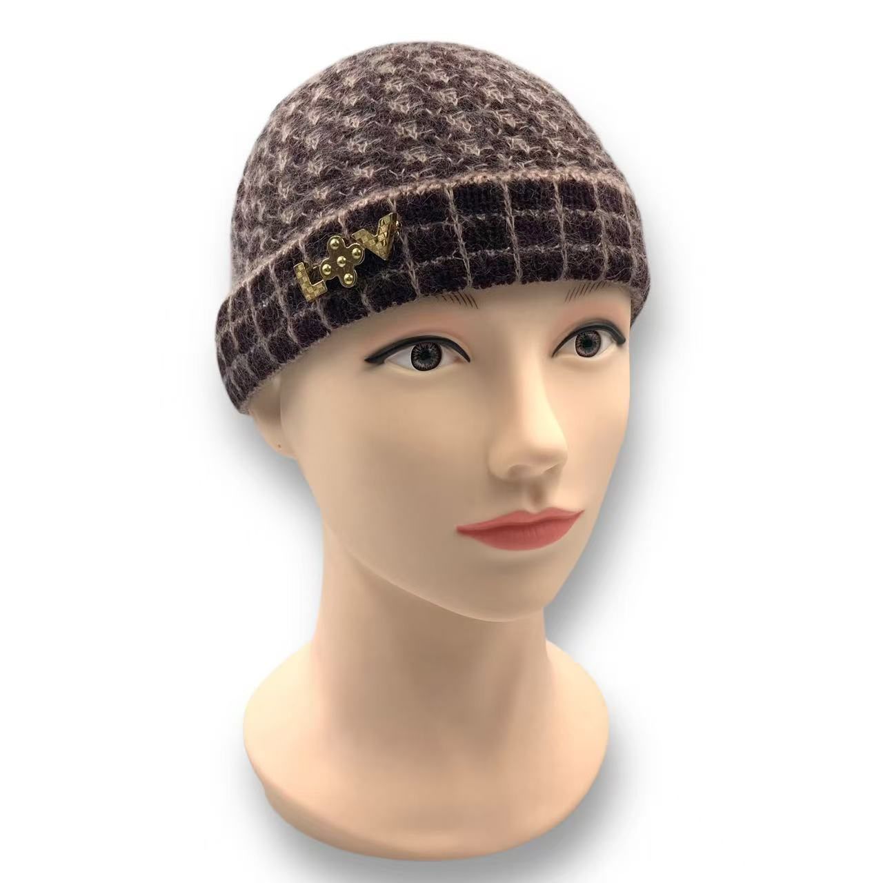 極美品 LOUIS VUITTON ルイ・ヴィトン ニット帽 ブローチ付き ビーニー 
