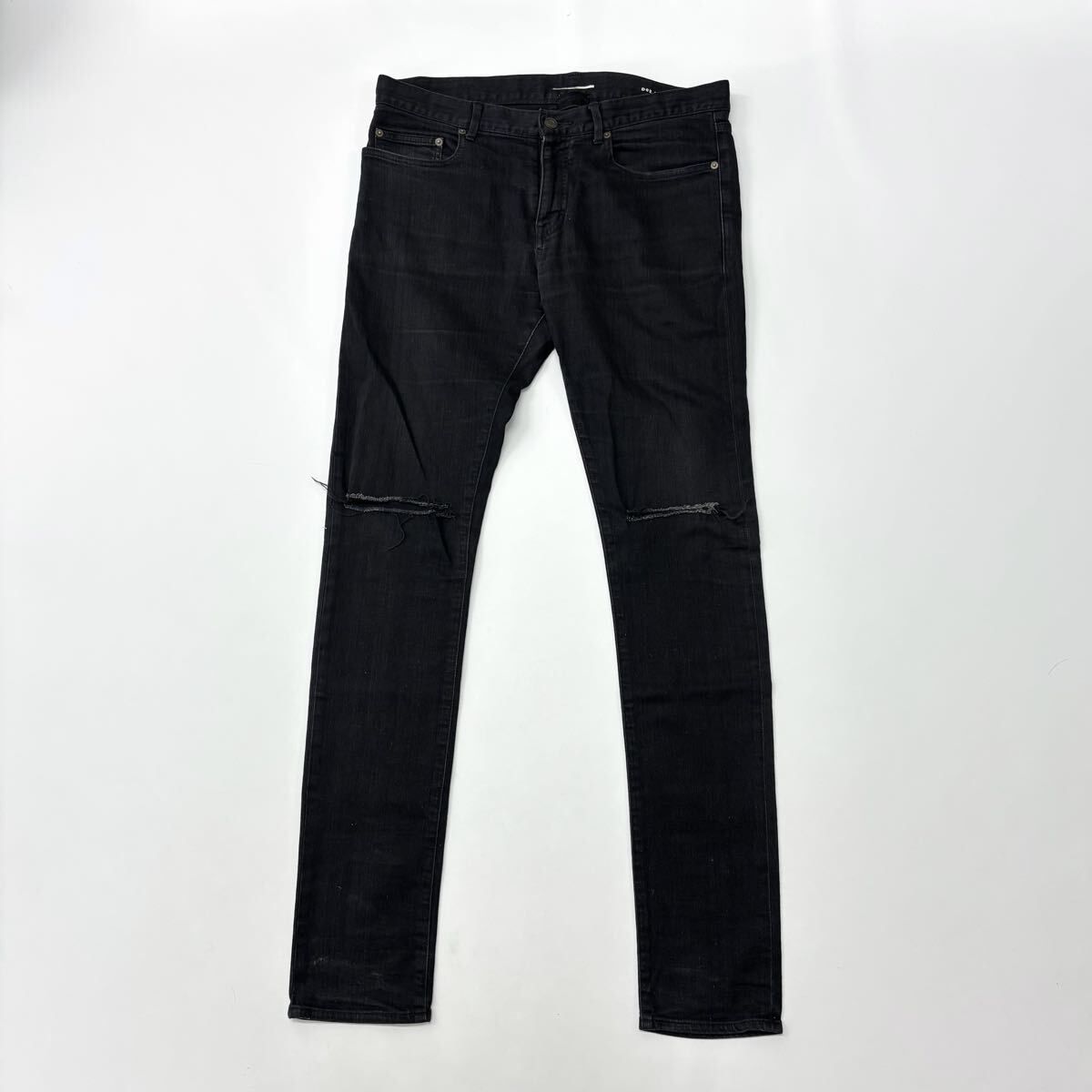 2014 SAINT LAURENT サンローラン 002 ダメージ加工 ブラック デニム 