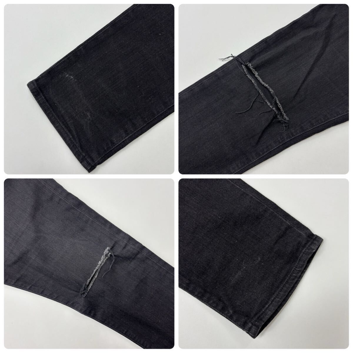 2014 SAINT LAURENT サンローラン 002 ダメージ加工 ブラック デニム 