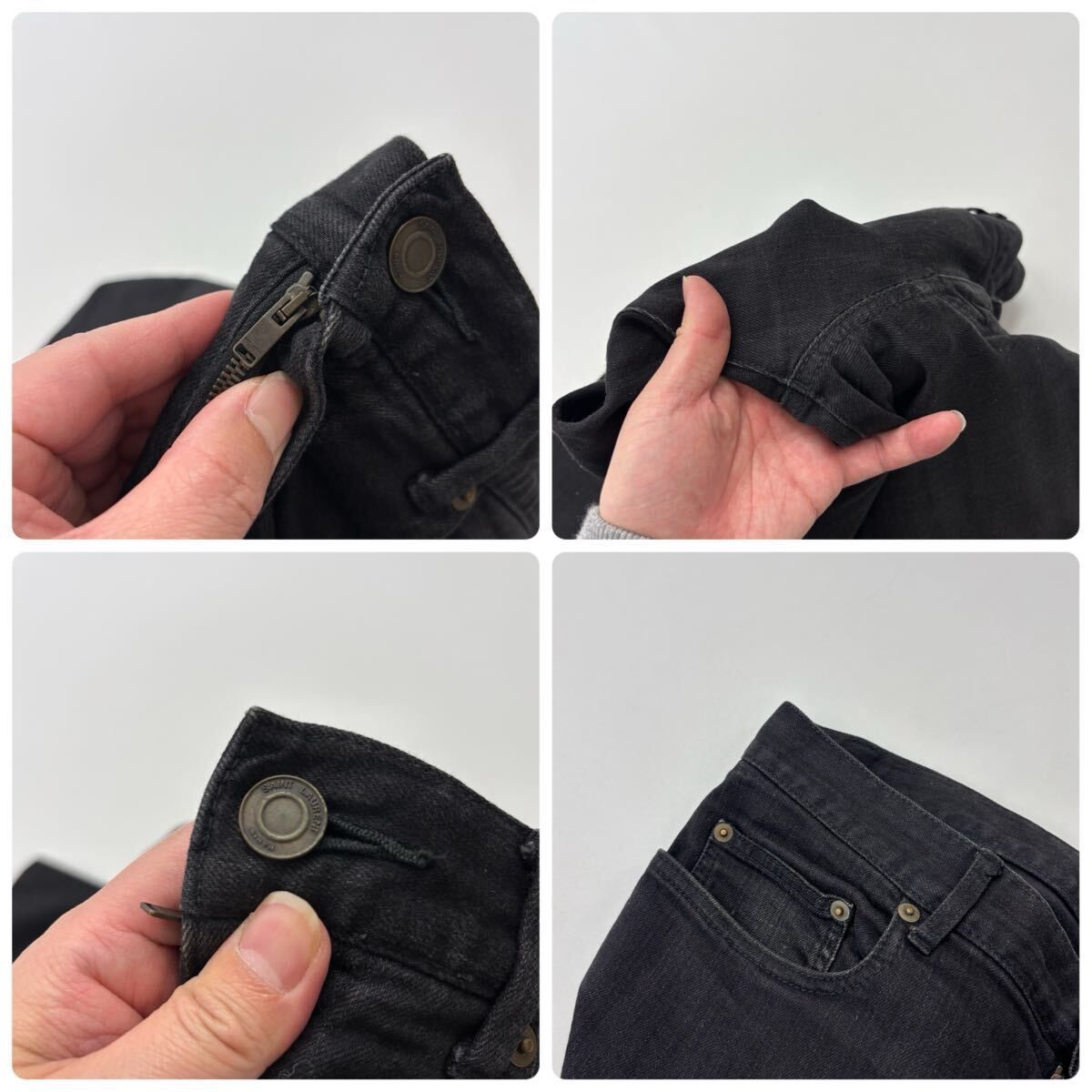 2014 SAINT LAURENT サンローラン 002 ダメージ加工 ブラック デニム 