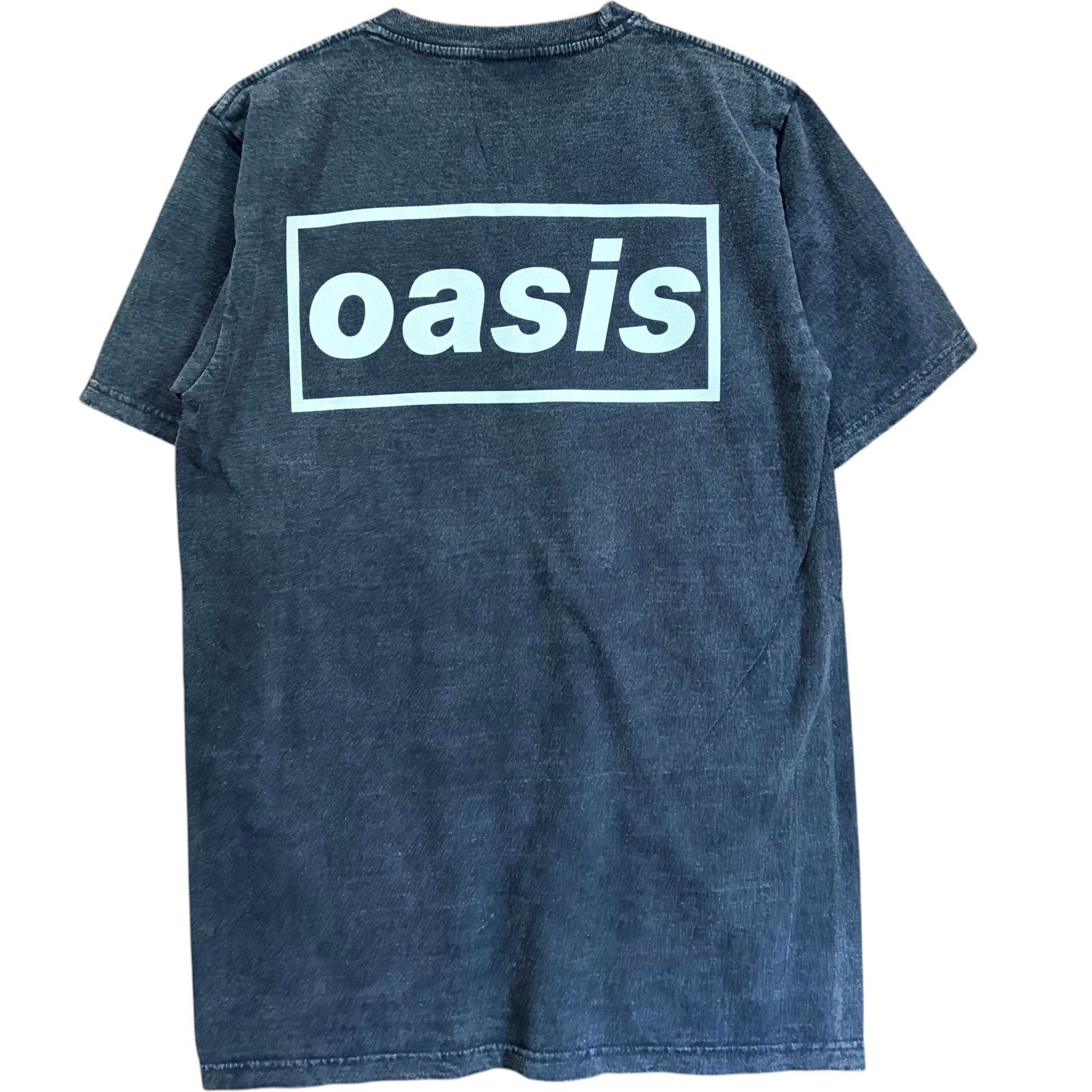 新品 オアシス Oasis Tシャツ L 墨黒 フェード ブラック バンドT