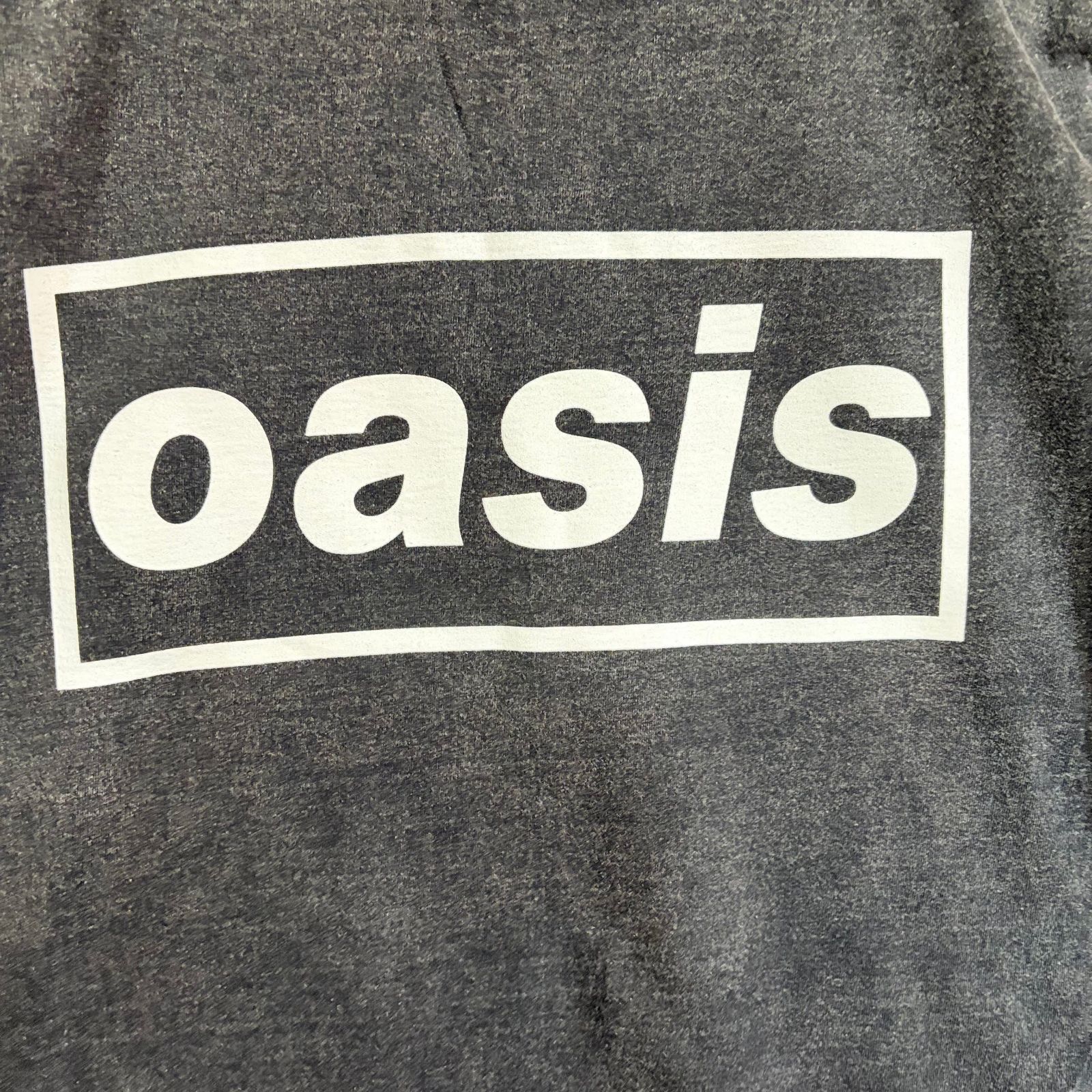 新品 オアシス Oasis Tシャツ L 墨黒 フェード ブラック バンドT 