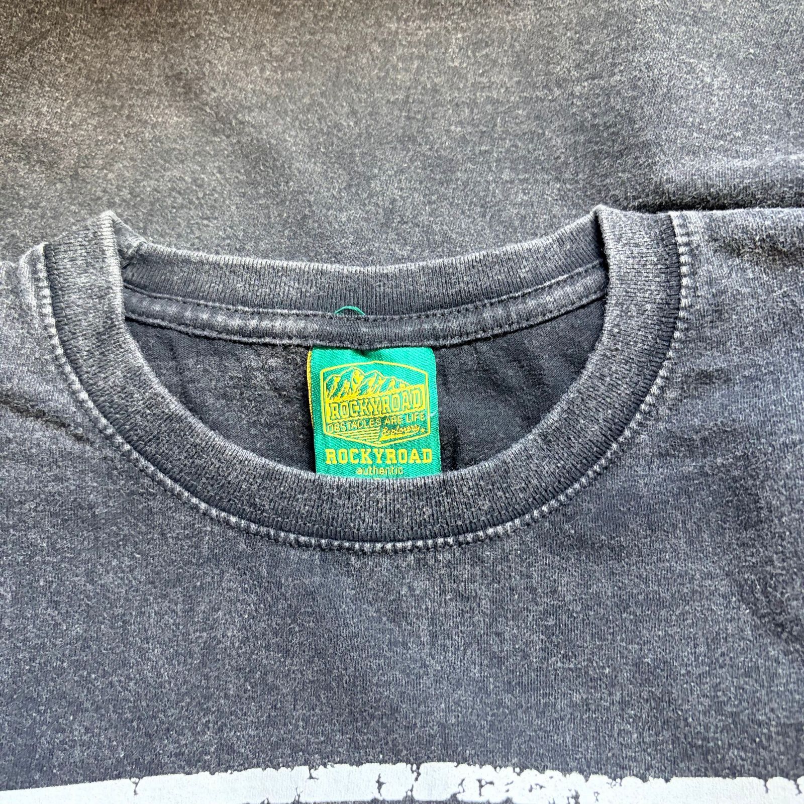 新品 オアシス Oasis Tシャツ L 墨黒 フェード ブラック バンドT 