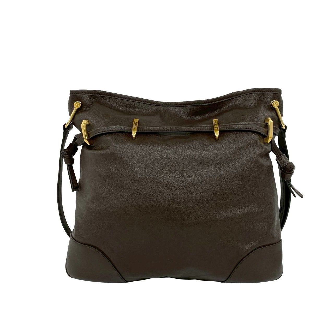 ほぼ未使用 希少品 保存袋付き GUCCI グッチ ホースビット 金具 レザー 本革 巾着 ショルダーバッグ ボディバッグ ブラウン 茶 35587 ほぼ未使用 希少品 保存袋付き GUCCI グッチ ホースビット 金具 レザー