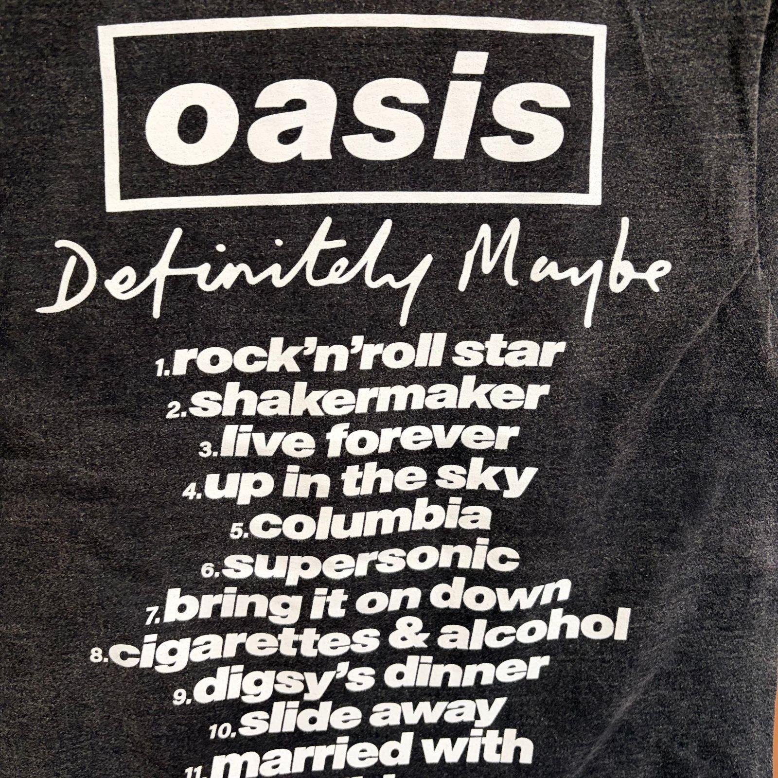 新品 オアシス Oasis Tシャツ M 墨黒 デフィニトリー・メイビー リアム