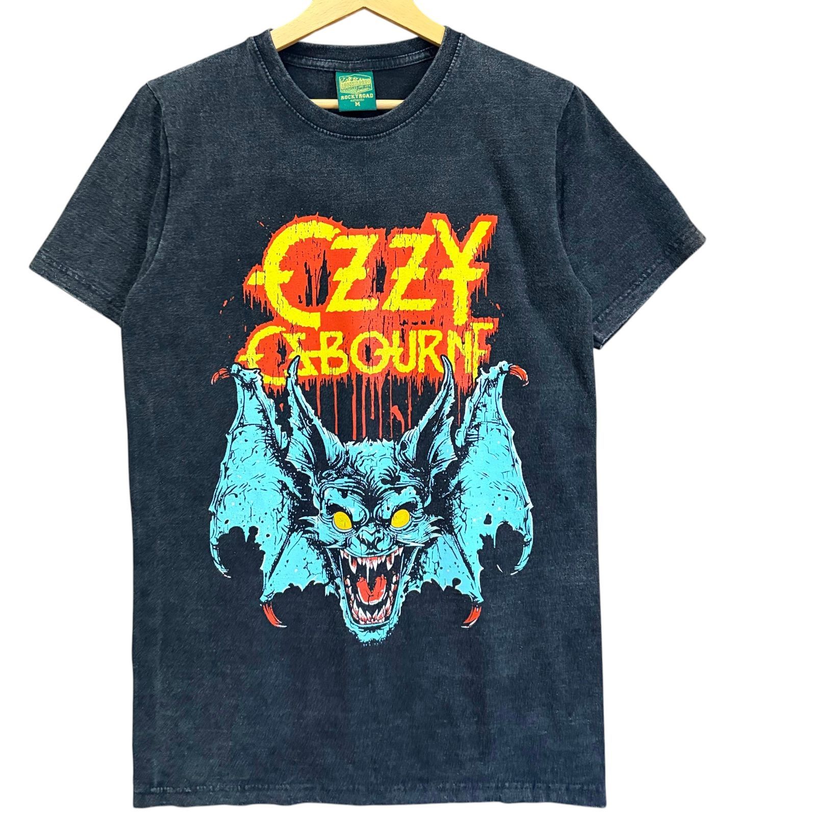 新品 オジーオズボーン Tシャツ M 墨黒 バンドT ロックT 蝙蝠 コウモリ