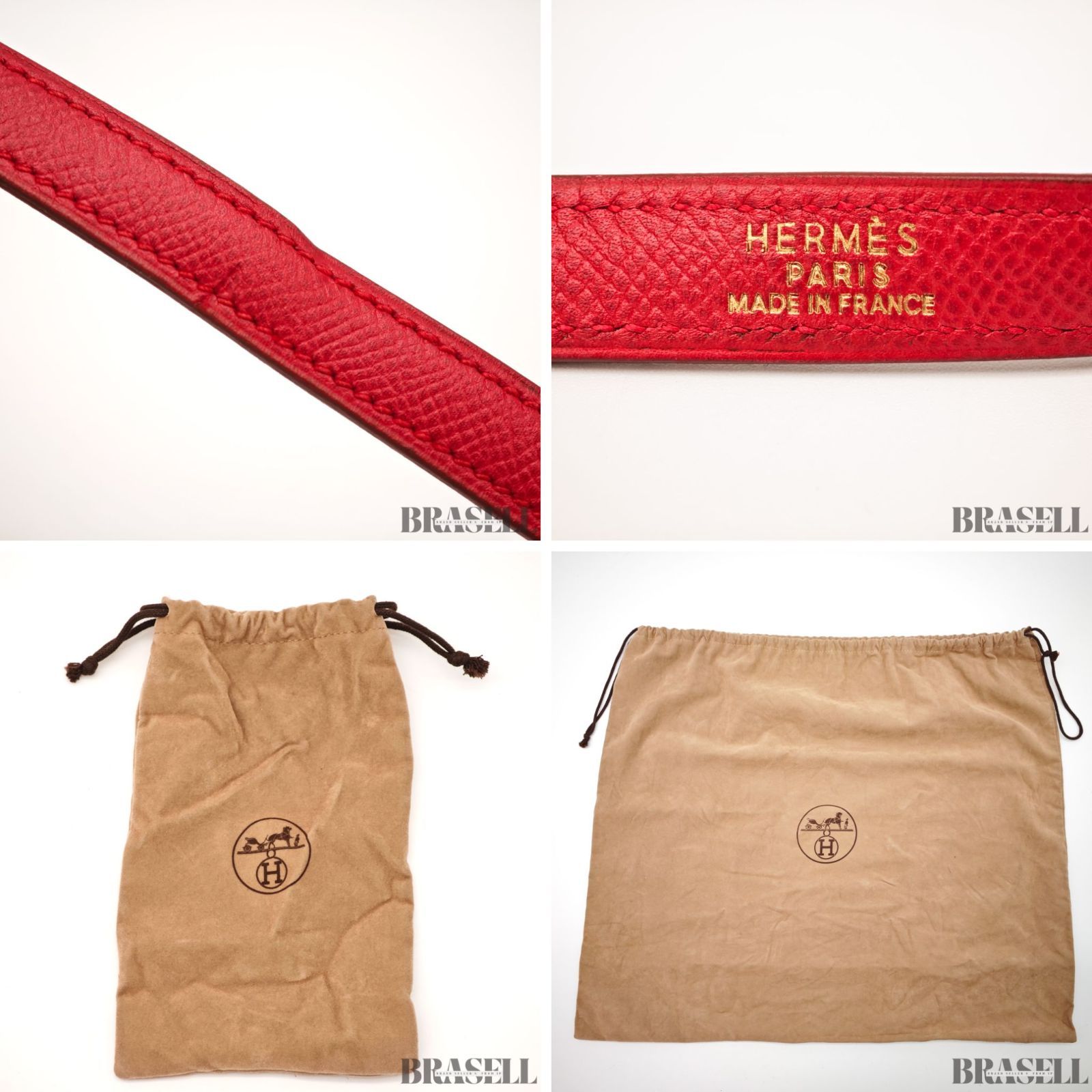 HERMES ボリード35 バッグ 2way ハンドバッグ ショルダーバッグ レッド