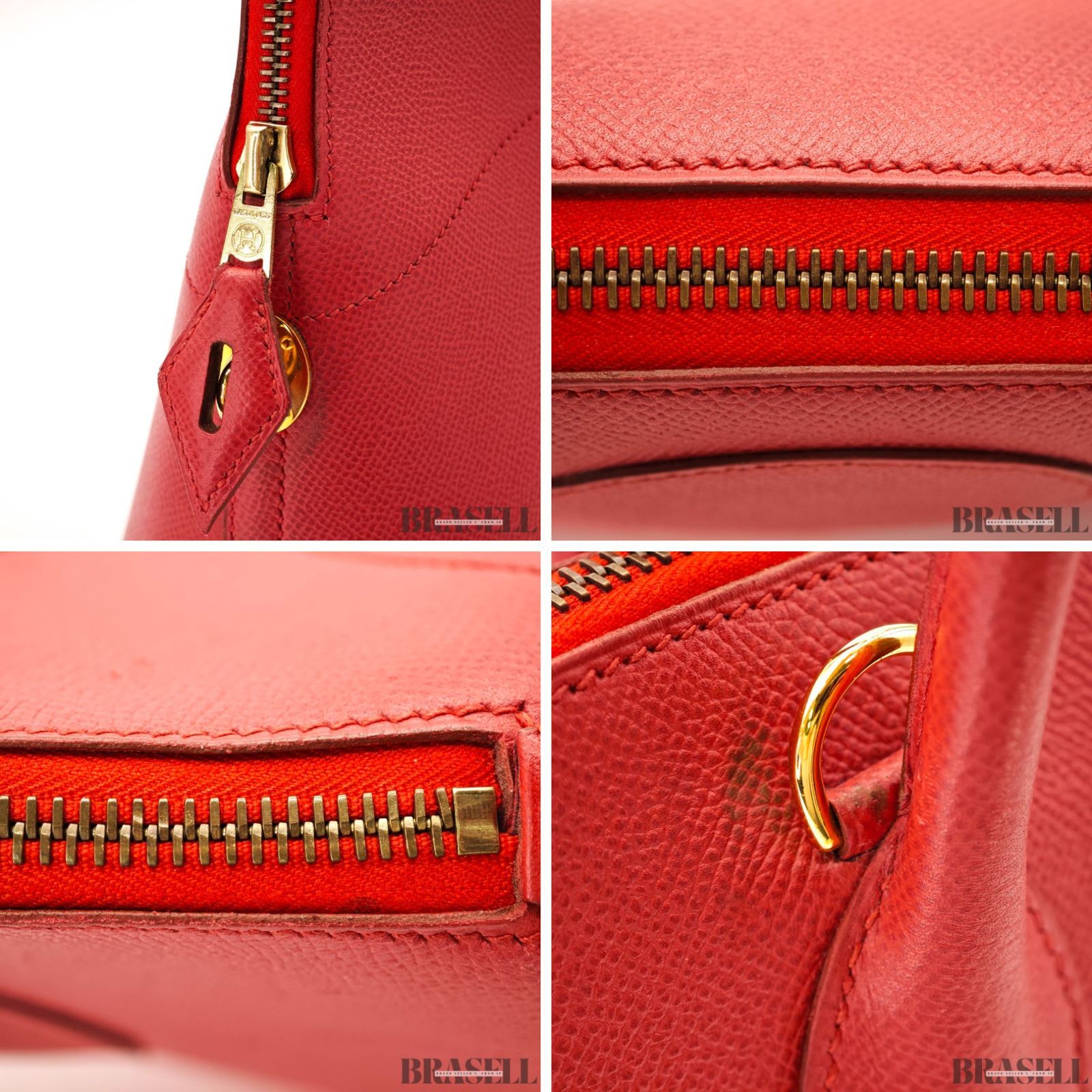 HERMES ボリード35 バッグ 2way ハンドバッグ ショルダーバッグ レッド