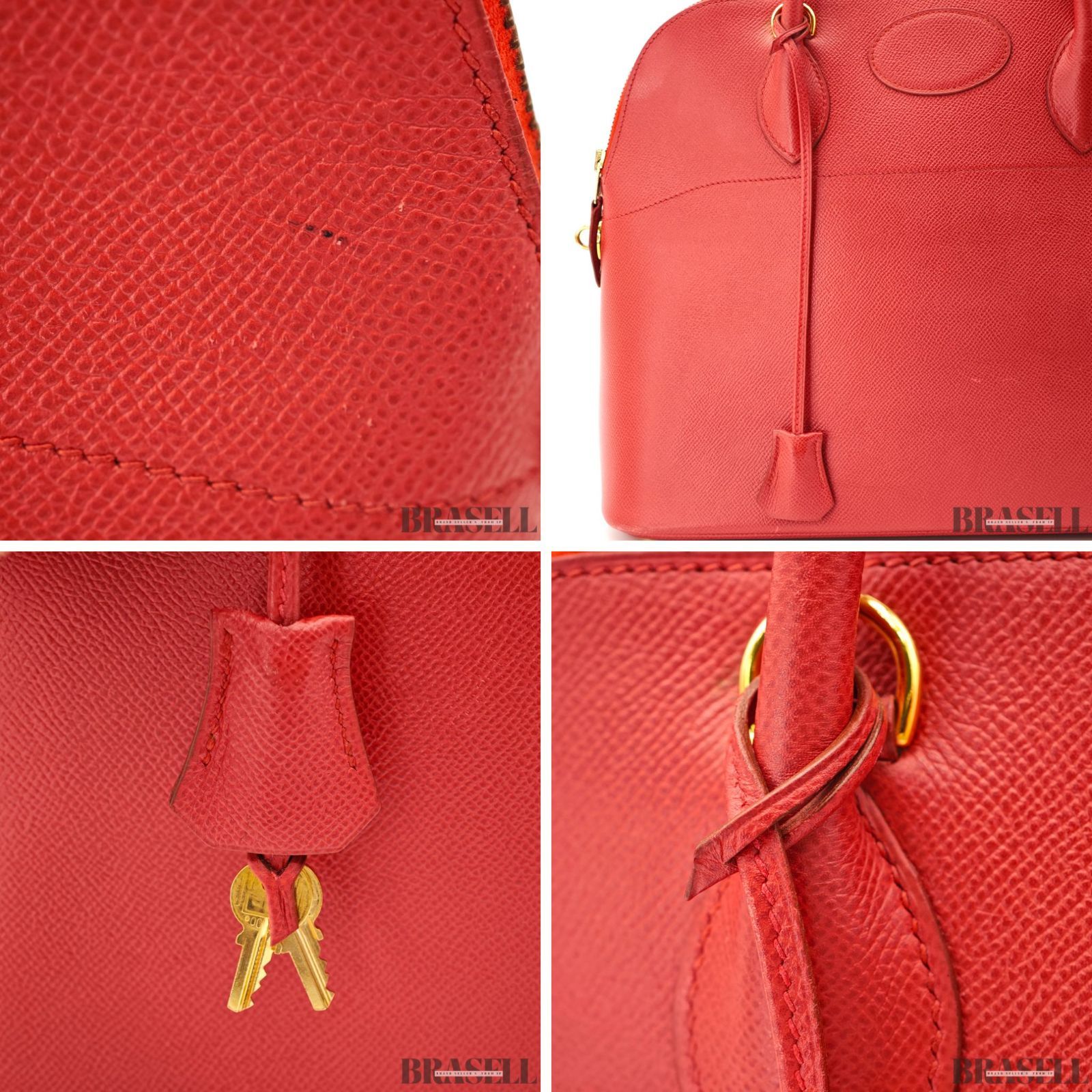 HERMES ボリード35 バッグ 2way ハンドバッグ ショルダーバッグ レッド