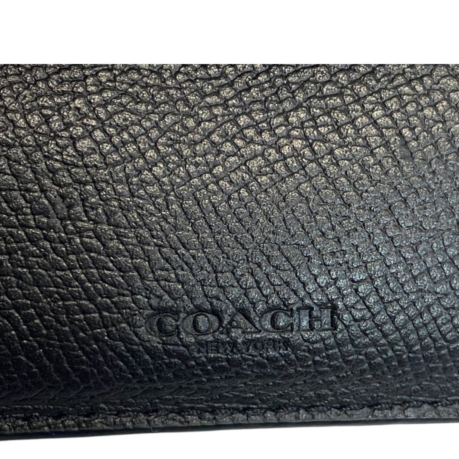 COACH コーチ 折りたたみ財布 ブラック レザー メンズ 二つ折り財布 お
